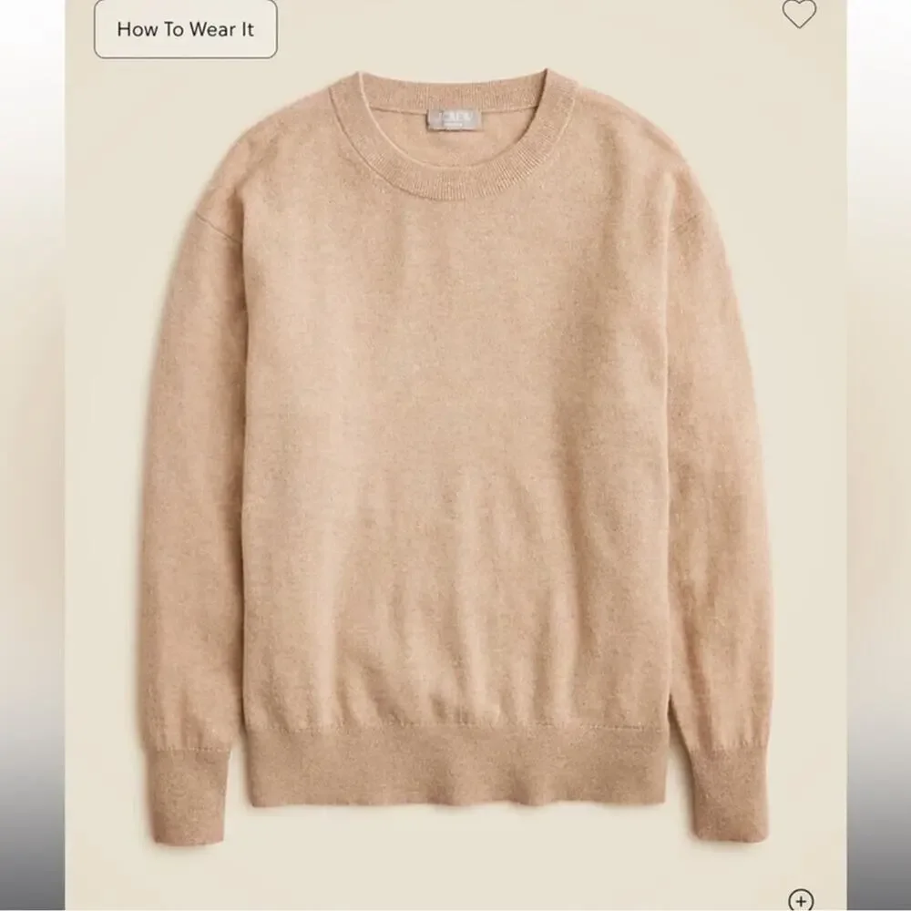 J.Crew Cashmere relaxed crewneck sweater Heather Stone
